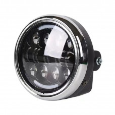 Headlight LED universal round Classic Cree Led 2 on a motorcycle
