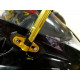 Moto mirror mounts on the plastic of a sportbike motorcycle