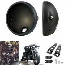 Motorcycle headlight housing metal universal for Led optics 7 inches with plug mounts