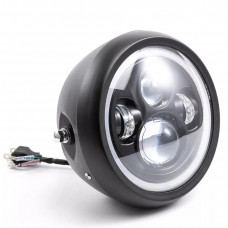Headlight LED universal round Classic Cree 3 on a motorcycle