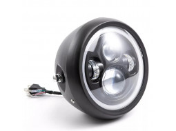 Headlight LED universal round Classic Cree 3 on a motorcycle