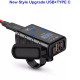 Moto charging 20W with USB 3.0 and Type C for steering wheel with voltmeter