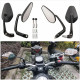 Motorcycle mirrors Street Classic M8 M10 bolts with installation in the end of the steering wheel