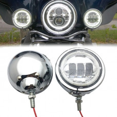 Additional metal headlights for chopper Harley Davidson Honda Kawasaki Indian Suzuki Yamaha Victory Lifan