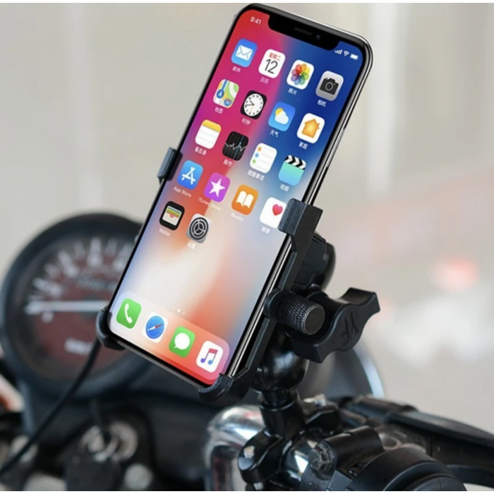 Крепление держатель телефона айфона на руль мотоцикла с USB