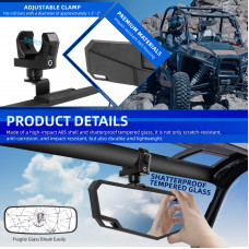 Central Mirror for Buggy ATV UTV Can Am Maverick Polaris Rover RZR Yamaha Rhino Honda Pioneer Kawasaki