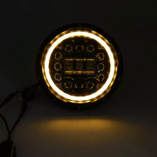7watt 90w LED headlights with angel glasses and turn signals