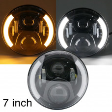 Price for 2pcs.Universal LED 7 inch Led headlights DRL DGS Angel eyes automotosvet cornfield vases
