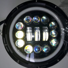 7inch 90w LED headlights with angel eyes and turn signals