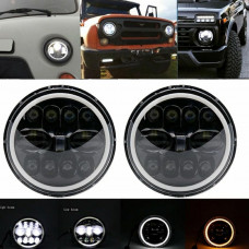 Headlights 100 watt Price for 2 pieces LED headlights NIVA 2121-21213, VAZ 2101-2102, GAZ 24, UAZ 469, Jeep