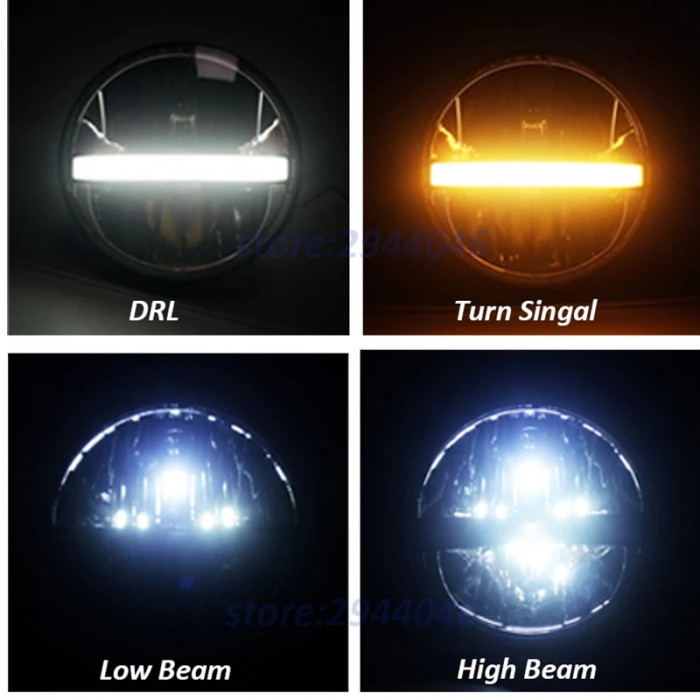 X2 Full LED 7 Inches Headlights 6500K for LADA VAZ NIVA HEADLIGHT Parking  Lights - Low Beam - High Beam - Angel Eyes - Turn Light