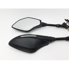Дзеркала на мотоциклі Yamaha Honda Suzuki Kawasaki Ducati Triumph KTM BMW Bajaj з поворотниками, Колір чорний