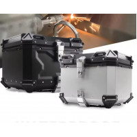 Universal aluminum motorcycle trunk with rack mount, 45 55 65 80 L