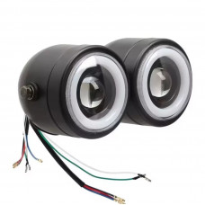 Додаткові металеві фари Double Led на мотоцикл кастом Triumph Honda Kawasaki Suzuki Yamaha Lifan