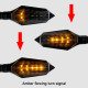 Double LED motorcycle turn signals with red daytime running lights.