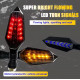 Double LED motorcycle turn signals with red daytime running lights.