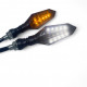 Double LED motorcycle turn signals. 2 LED running turn signals with white daytime running lights.