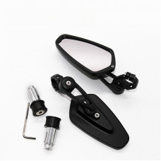 Зеркала Premium в руль металлические в торец руля на мотоцикл велосипед электро байк самокат кафе кастом