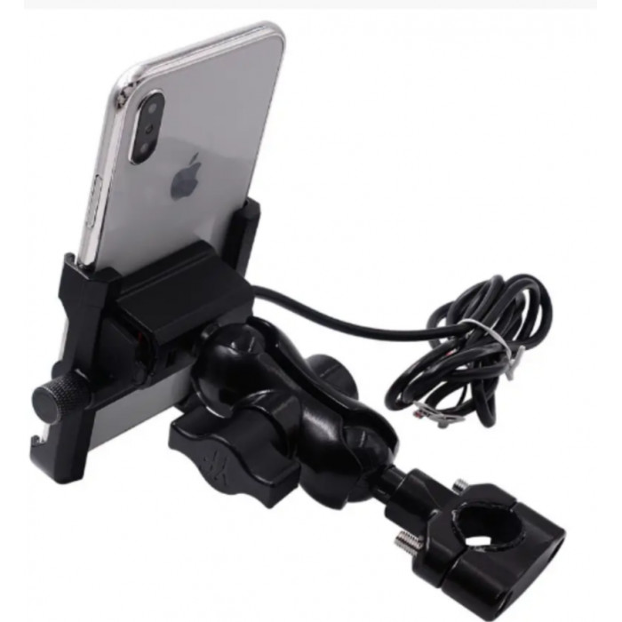 Motorcycle Handlebar iPhone Holder with USB Motorcycle Handlebar iPhone Holder with USB