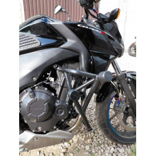 Honda CB400F crash bars with crash pads