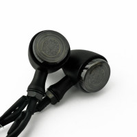 Повороты металлические светодиодные Cruiser-3 Black на мотоцикл чоппер классик