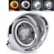 Chrome-2 LED headlight for a chopper motorcycle